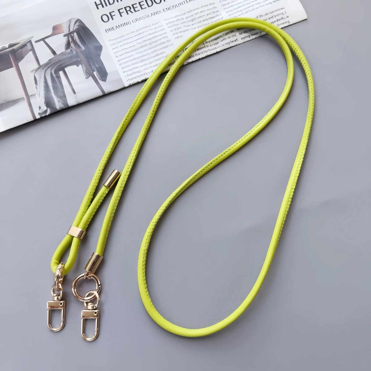 Phone Strap Leather Adjustable Length With Metal Clips