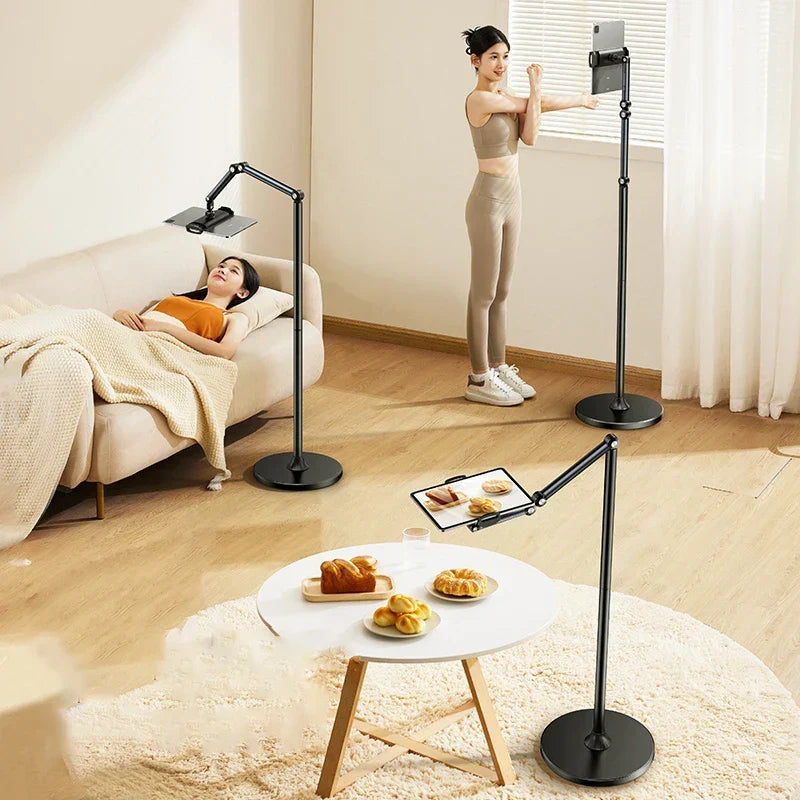 Phone & Tablet Floor Stand Adjustable Height Aluminum Alloy