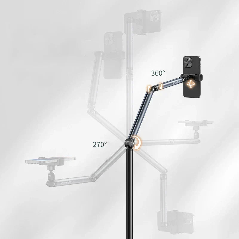 Phone & Tablet Floor Stand Adjustable Height Aluminum Alloy