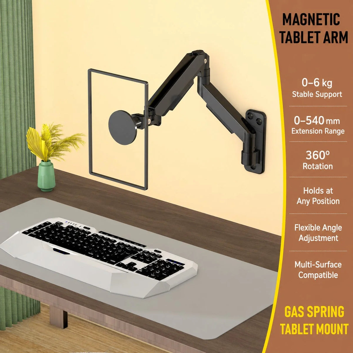 Phone & Tablet Holder Adjustable Arm 360° Rotating Mount