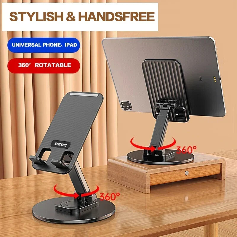 Phone & Tablet Stand Foldable 360° Rotating Non-Slip Base