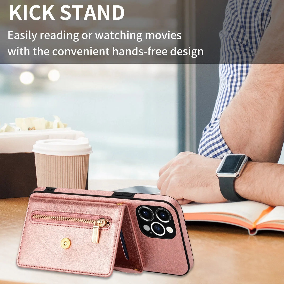 Phone Wallet Case Card Pocket Dustproof Lanyard