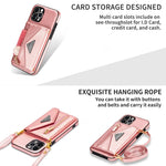 Phone Wallet Case Card Pocket Dustproof Lanyard