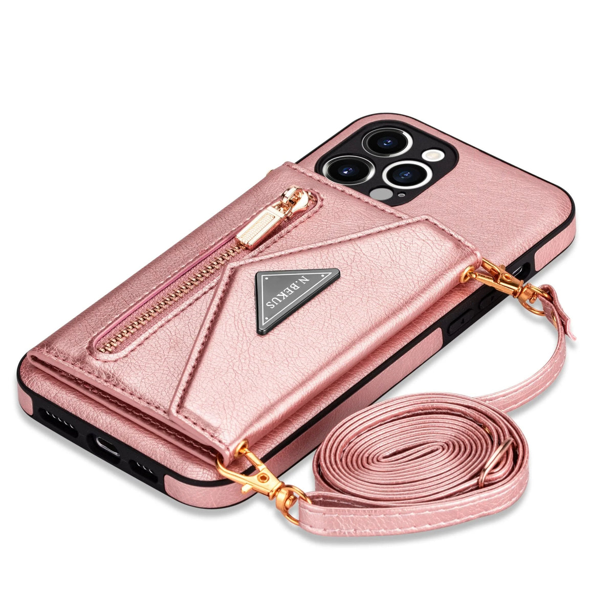 Phone Wallet Case Card Pocket Dustproof Lanyard