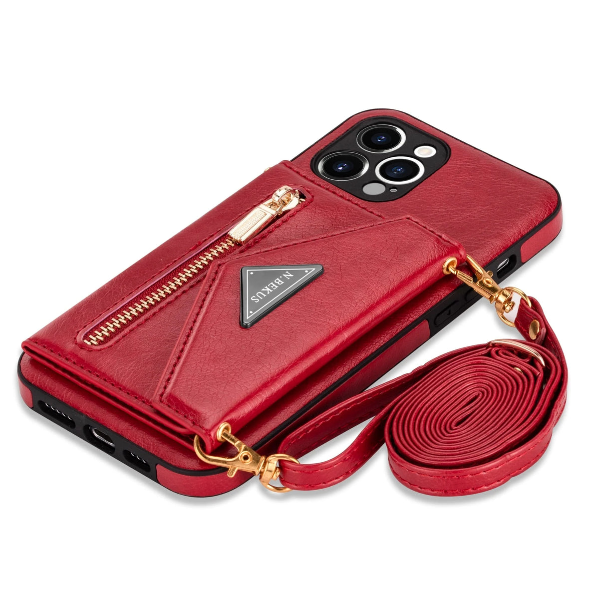 Phone Wallet Case Card Pocket Dustproof Lanyard