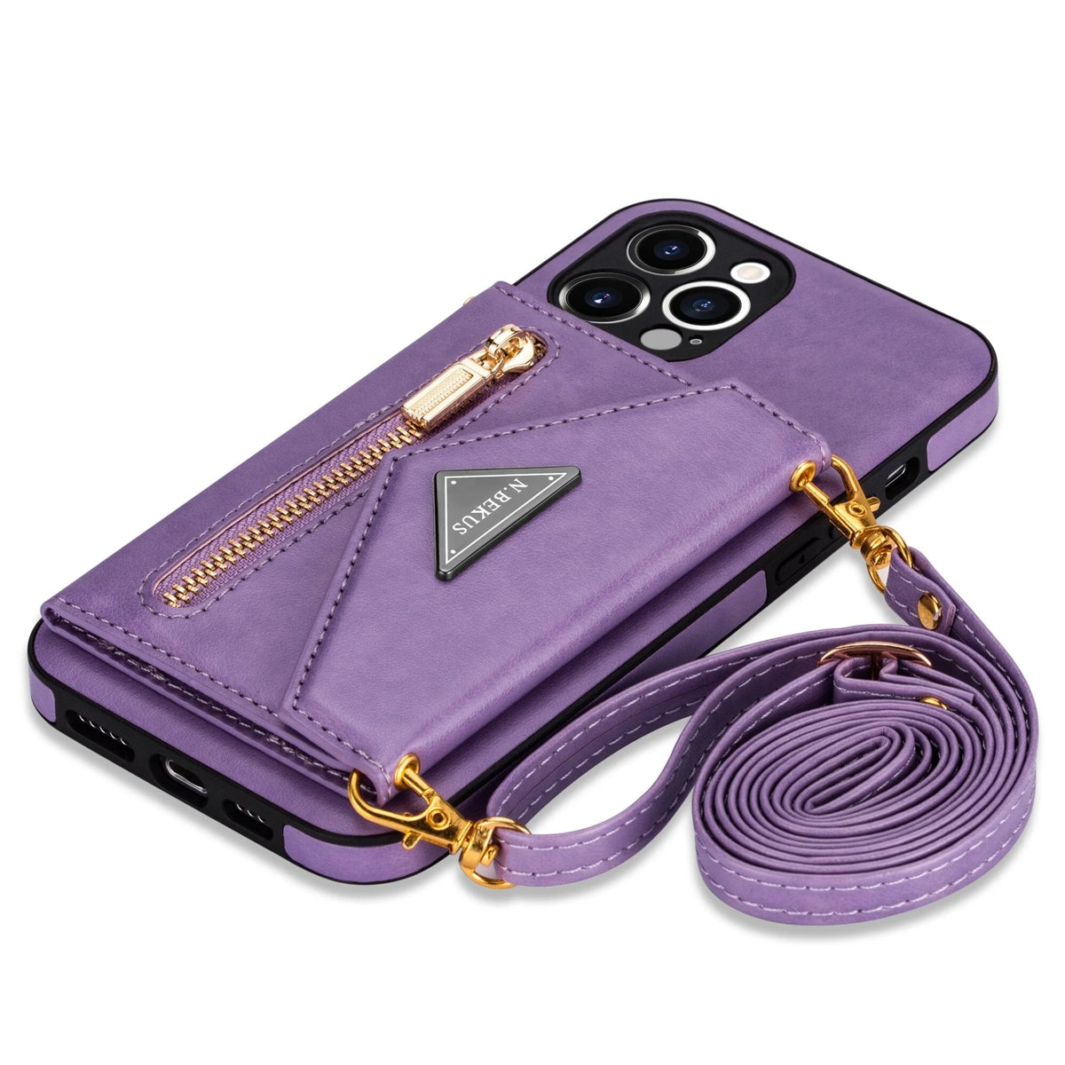 Phone Wallet Case Card Pocket Dustproof Lanyard