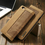 Phone Wallet Case Denim Canvas Built-In Stand Scratch-Resistant