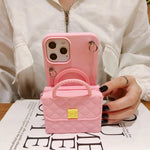 Phone Wallet Case PU Leather Card Storage With Rope Strap