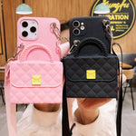 Phone Wallet Case PU Leather Card Storage With Rope Strap