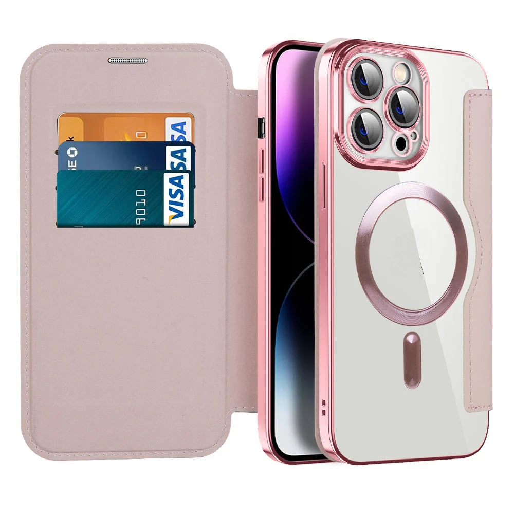 Phone Wallet Case RFID-Blocking Card Slot Built-In Stand