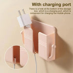 Phone and Remote Organizer Charging Stand with Storage Compartments