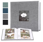 Photo Album Linen Cover Writable Acid-Free Pages