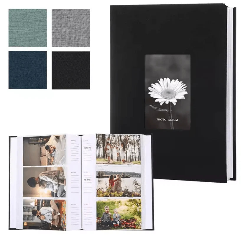 Photo Album Linen Cover Writable Acid-Free Pages