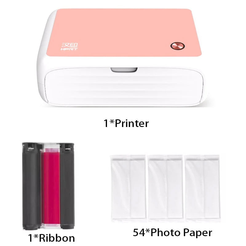 Photo Printer Inkless Wireless Portable 300 DPI With 54 Sheets