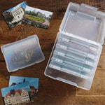 Photo Storage Box ABS Plastic with 6 Organizers & Secure Clasp