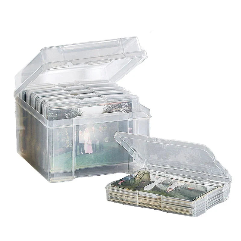 Photo Storage Box ABS Plastic with 6 Organizers & Secure Clasp