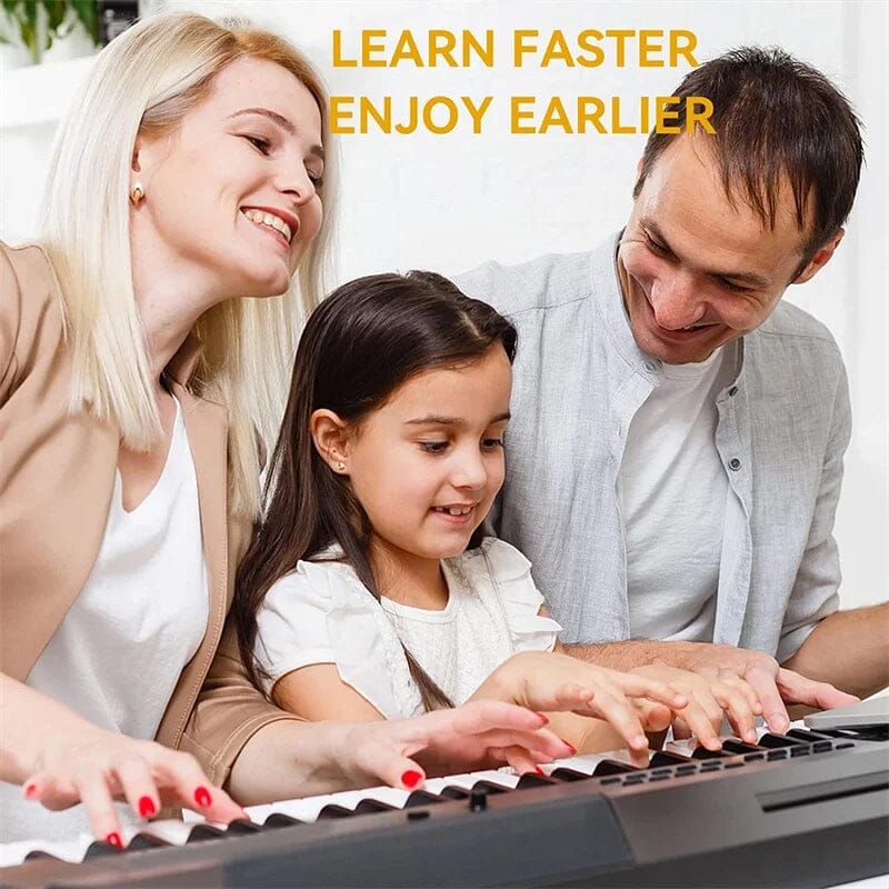 Piano Key Labels Removable Silicone Treble & Bass Staff