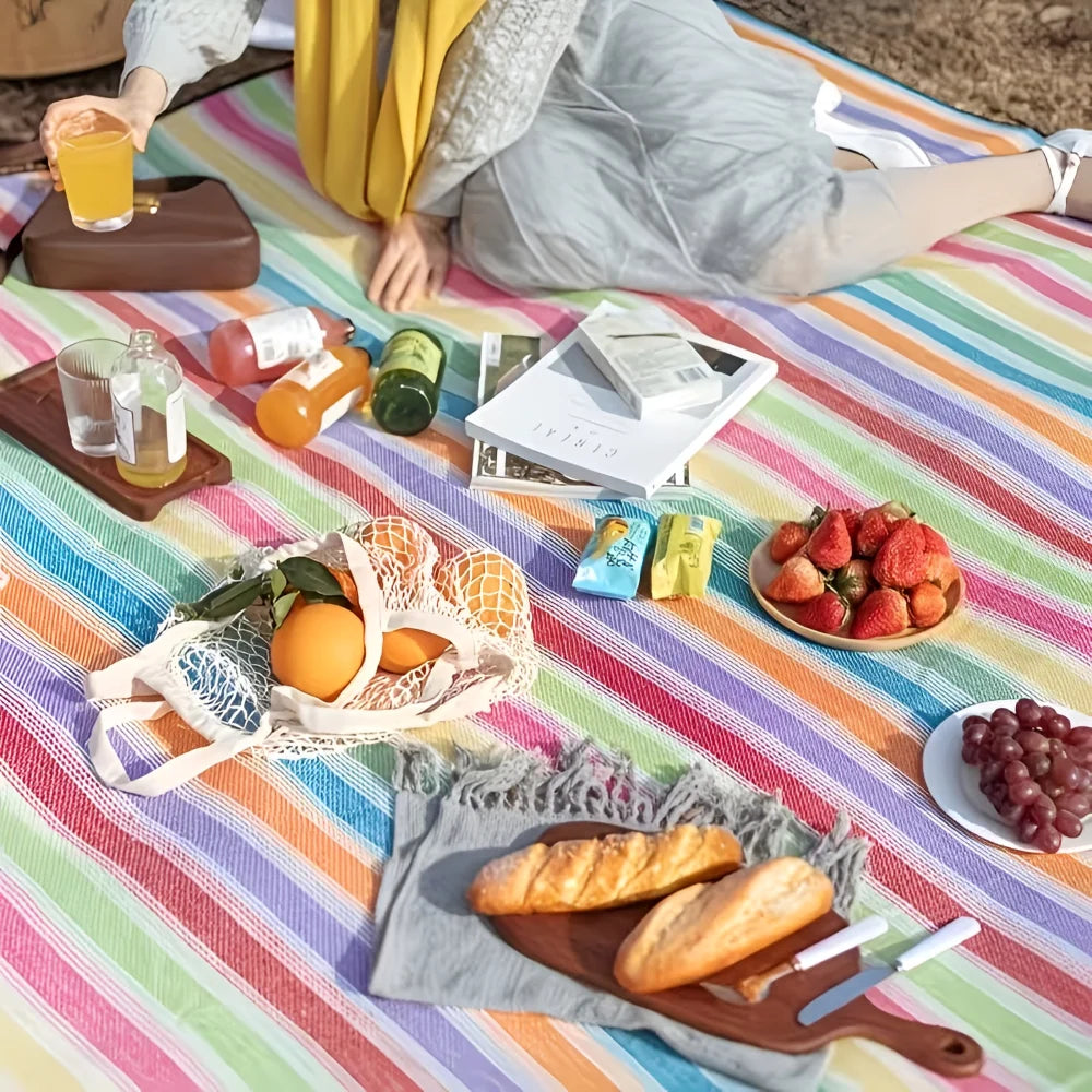 Picnic Blanket Waterproof Padded Foldable With Carry Handle