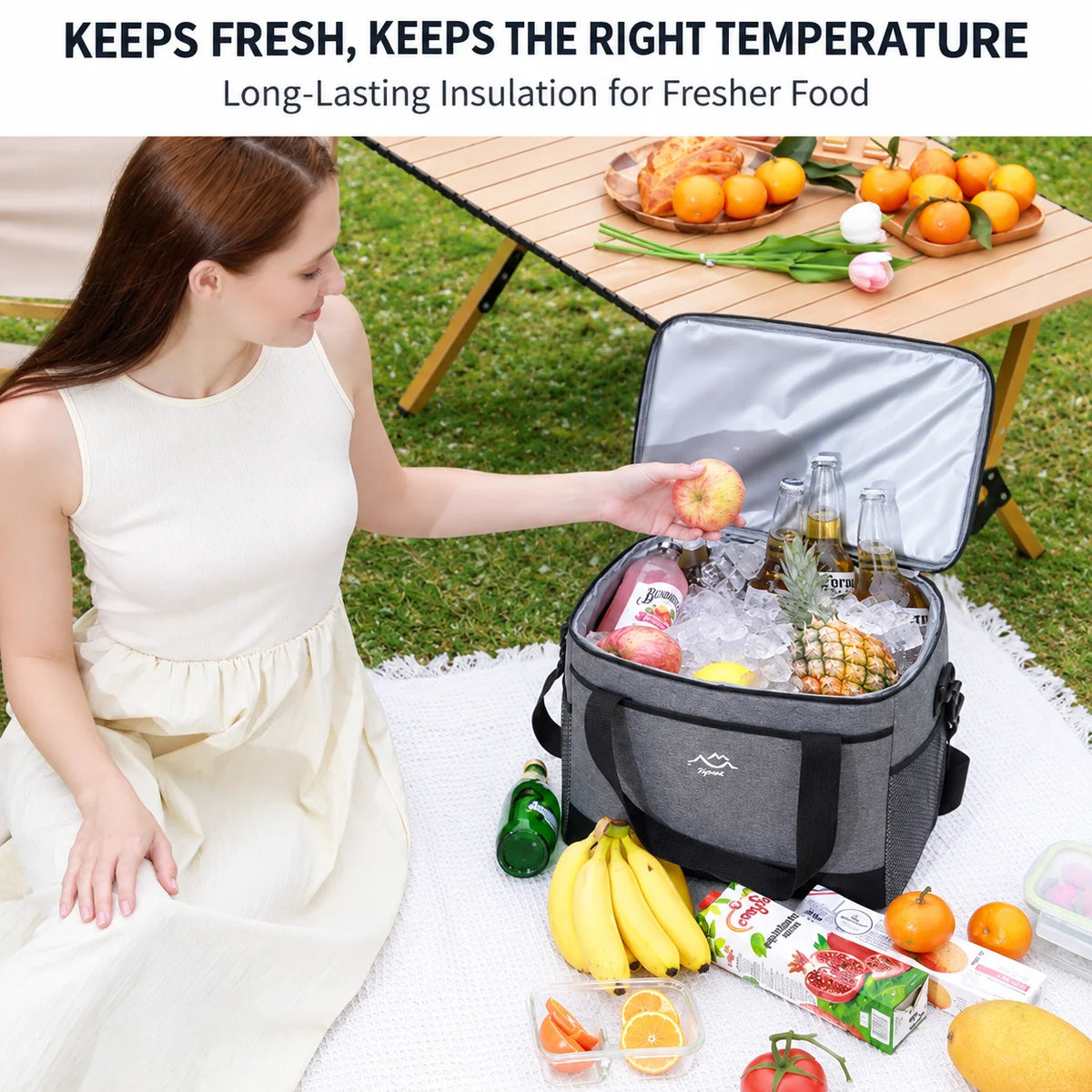 Picnic Cooler Bag Three-Layer Insulation Adjustable Shoulder Strap