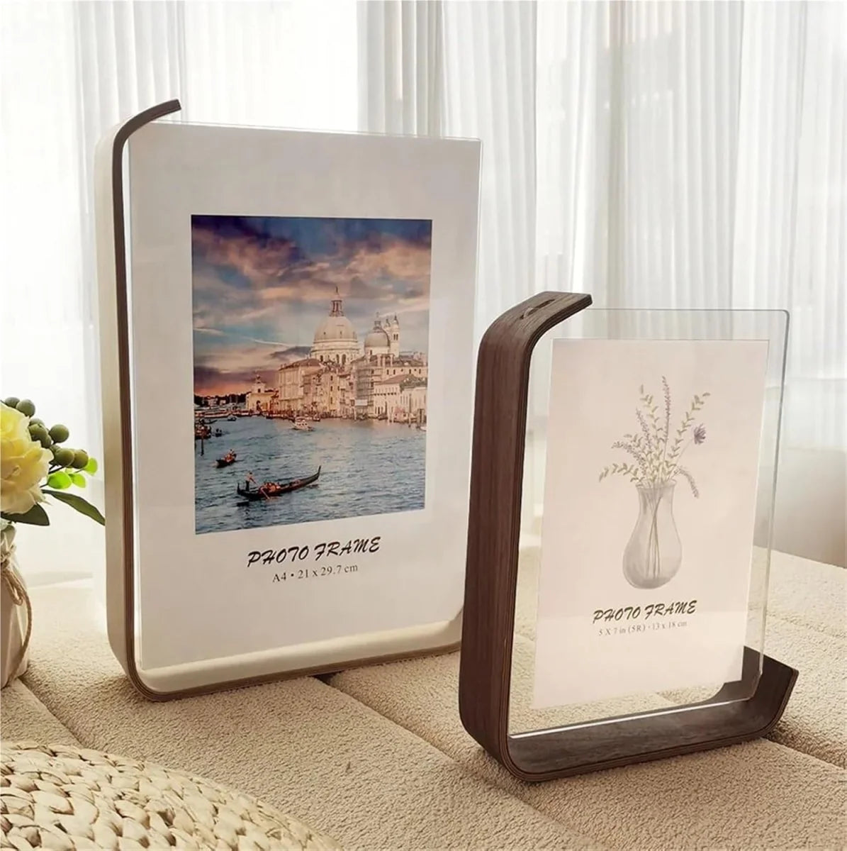 Picture Frame Double-Sided Wood & Acrylic Tabletop