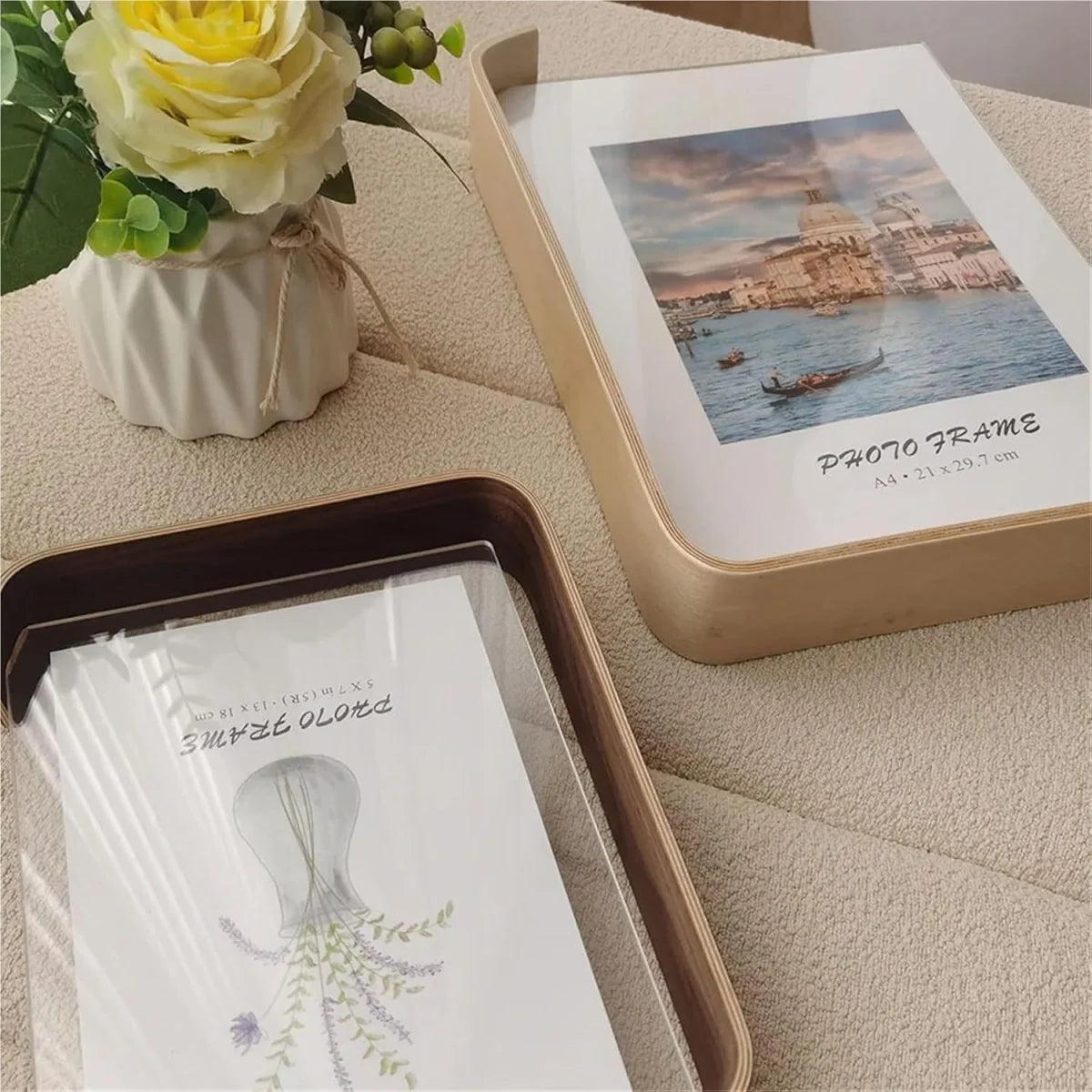 Picture Frame Double-Sided Wood & Acrylic Tabletop