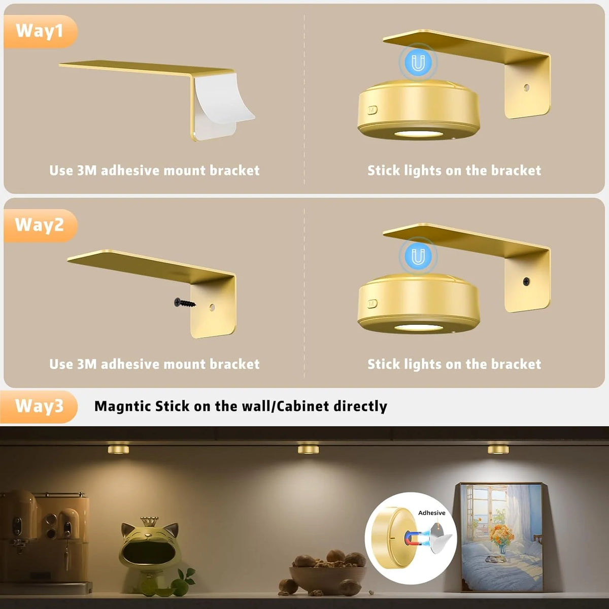Picture Light Adjustable Magnetic RGB LED Remote Control