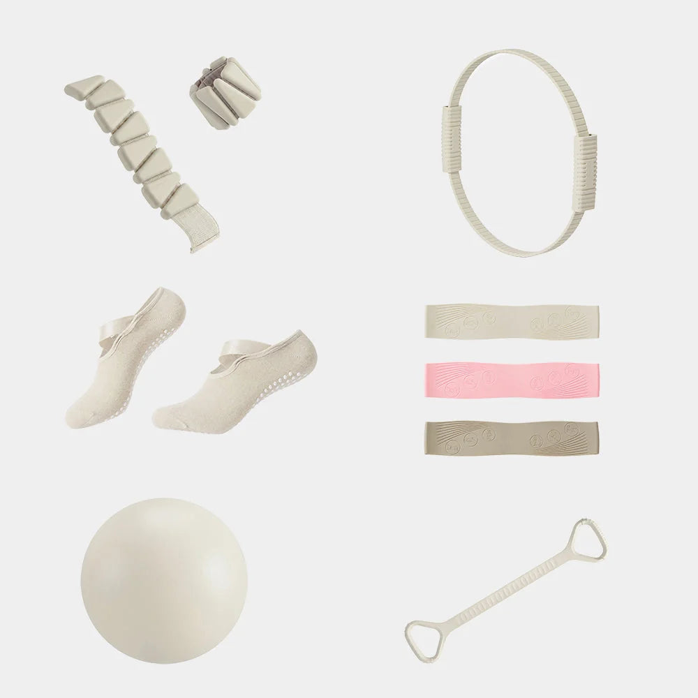 Pilates Accessories Kit 13-Piece Resistance Bands & Tote