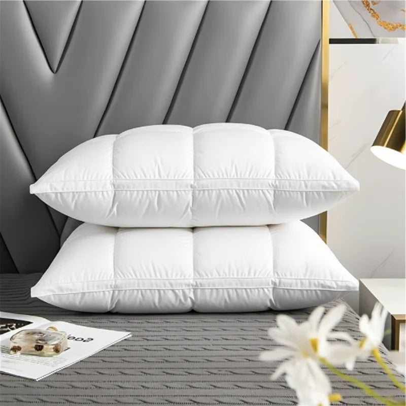 Pillow 100% Goose Down Hypoallergenic Breathable Support
