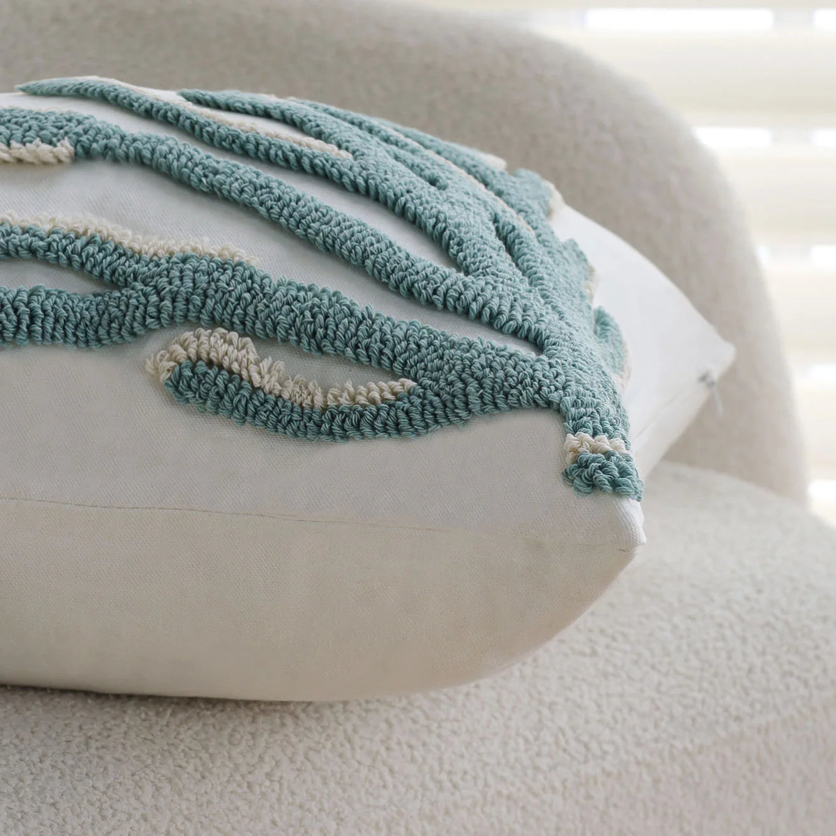 Pillow Cover 18x18 Hand-Tufted Coral Relief
