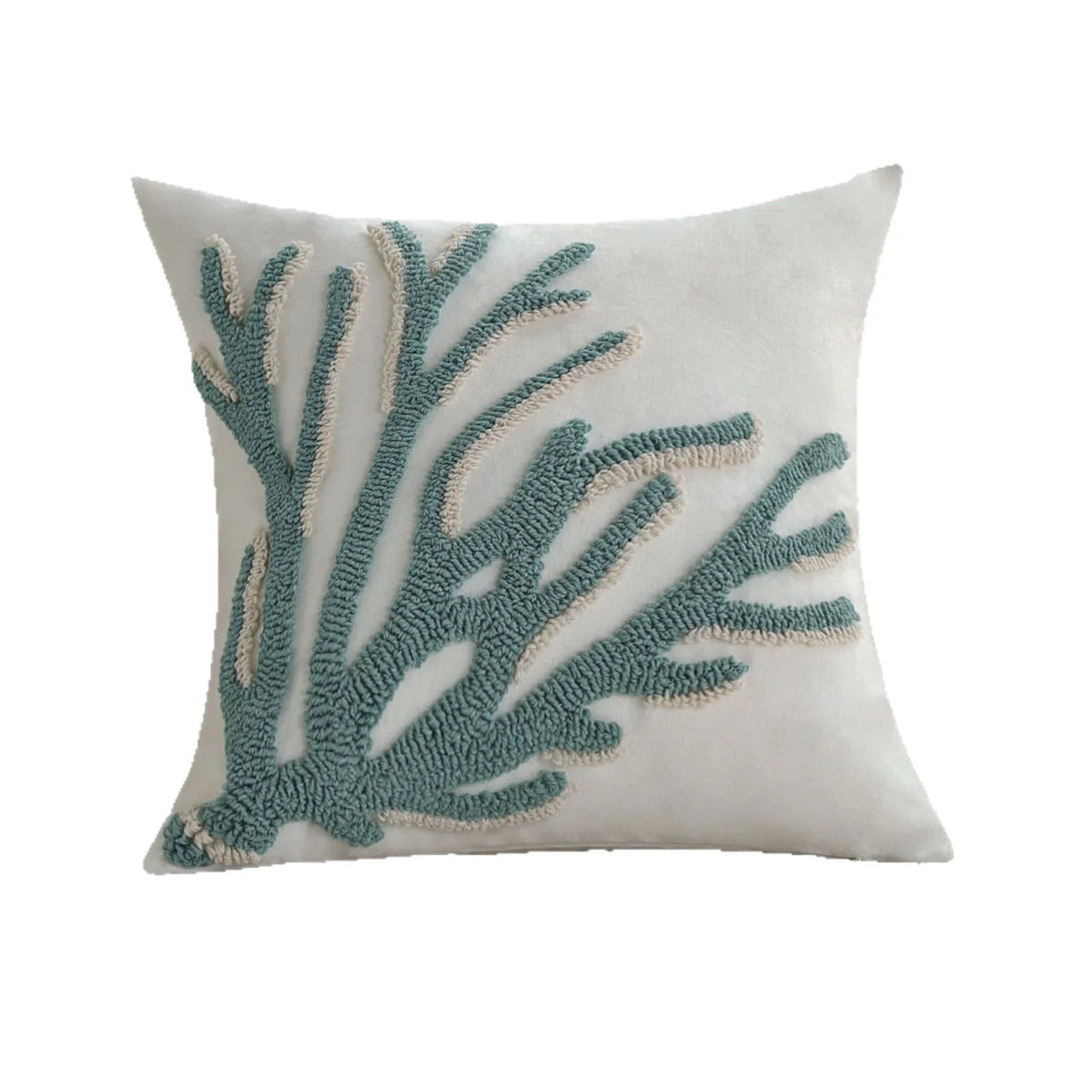 Pillow Cover 18x18 Hand-Tufted Coral Relief