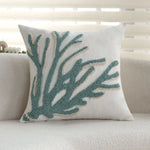 Pillow Cover 18x18 Hand-Tufted Coral Relief