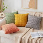 Pillow Cover Chenille Textured Grid Hidden Zipper