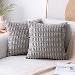 Pillow Cover Chenille Textured Grid Hidden Zipper