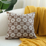 Pillow Cover Cotton-Linen Floral Jacquard Hidden Zipper