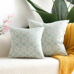 Pillow Cover Cotton-Linen Floral Jacquard Hidden Zipper