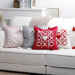 Pillow Cover Cotton-Linen Fuzzy Heart & Tassel Corners