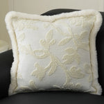 Pillow Cover Embossed Circle Faux Fur Trim 18x18in