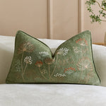 Pillow Cover Embroidered Linen-Blend Hidden Zipper