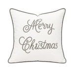 Pillow Cover Embroidered Script & Hidden Zipper