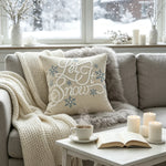 Pillow Cover Embroidered Script & Hidden Zipper