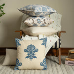 Pillow Cover Floral Mandala Print Cotton Blend Concealed Zipper