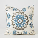Pillow Cover Floral Mandala Print Cotton Blend Concealed Zipper