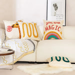 Pillow Cover Hand-Tufted Canvas Zipper Closure 18 x 18 Inch