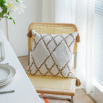 Pillow Cover Hand-Tufted Diamond Cotton Blend Concealed Zipper