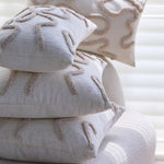 Pillow Cover Hand-Tufted Wave Texture Cotton-Linen Blend Hidden Zipper