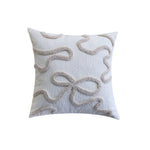 Pillow Cover Hand-Tufted Wave Texture Cotton-Linen Blend Hidden Zipper