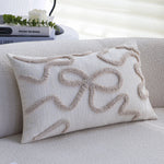 Pillow Cover Hand-Tufted Wave Texture Cotton-Linen Blend Hidden Zipper