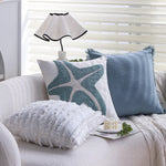 Pillow Cover High-Pile Starfish Relief Cotton-Linen Concealed Zipper