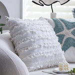 Pillow Cover High-Pile Starfish Relief Cotton-Linen Concealed Zipper