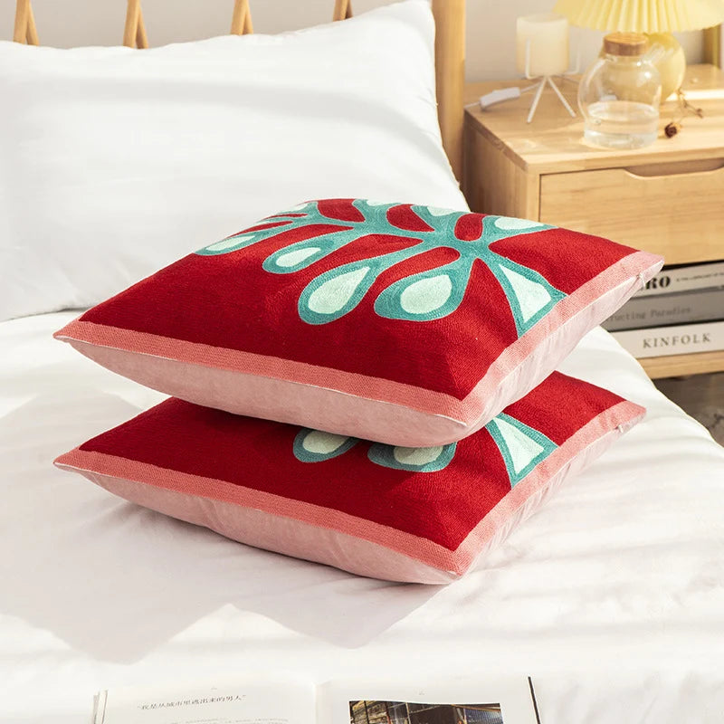 Pillow Cover Jacquard Cotton Blend Tassels Hidden Zipper